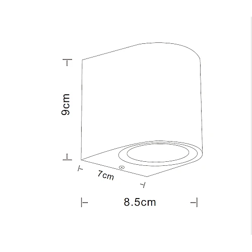  منتج كشاف بوابة اسطواني مفرد جهة لمبة تركيب GU10-9554/1GU10/BK