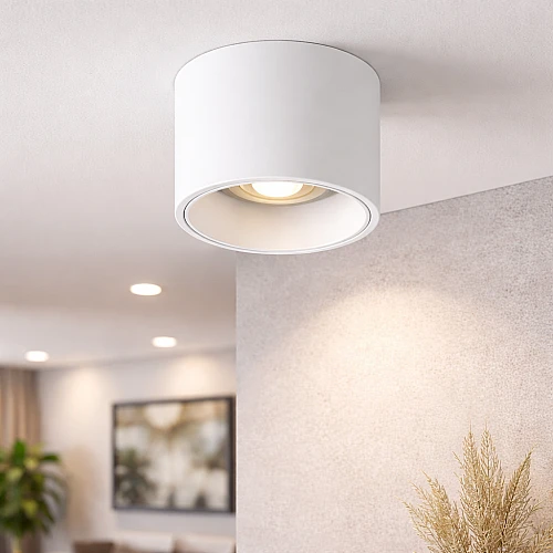 جرم كشاف سلندر أبيض معدن مانع للتوهج مقاس 100مم