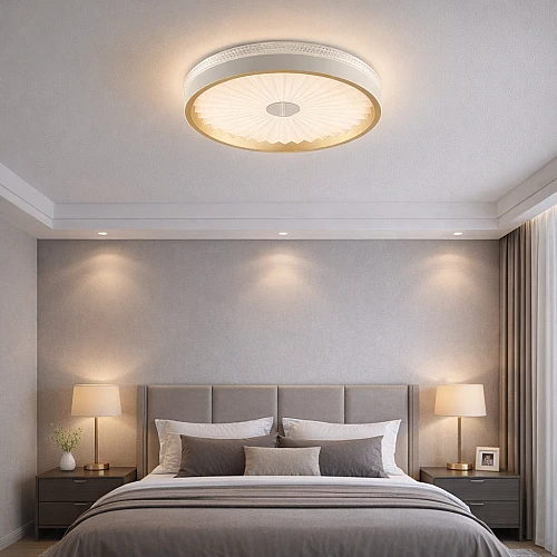 لطش ذهبي لون الانارة 3 اضاءات مقاس 40 سم مدور 42 واط