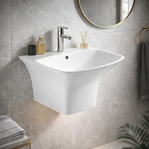 مغسلة "تيتو" ابيض المعلقة لمسة من الفخامة العصرية في حمامك