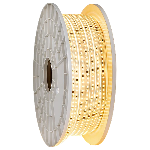 شريط زينة لون الانارة اصفر لاصق 50 متر 120 شريحة كهرباء مباشر 220 فولت لا يحتاج الى محول