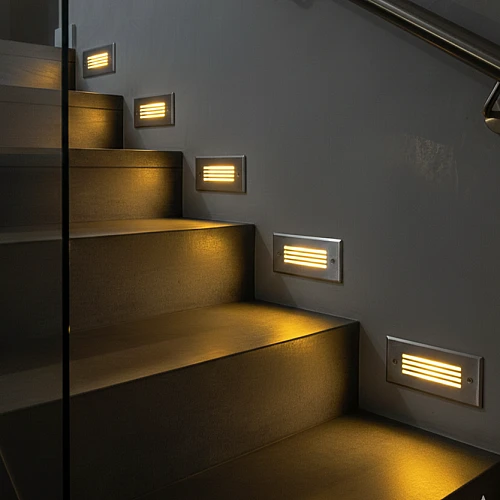 كشاف درج مع شراقة متميزة لون الإضاءة أصفر مع شرائح مستطيل كبير 5 واط