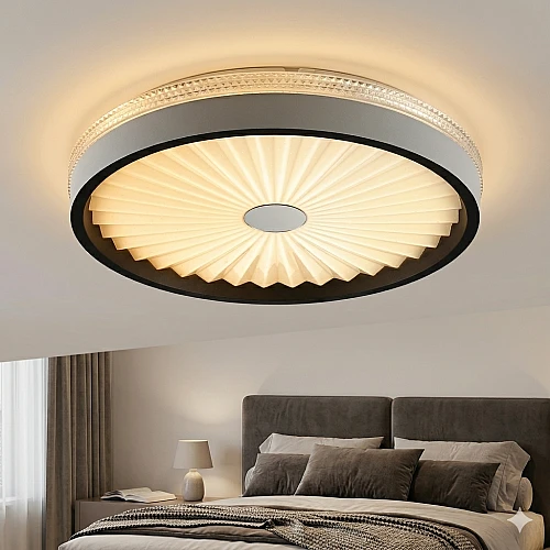 لطش اسود لون الانارة 3 اضاءات مقاس 40 سم مدور 42 واط