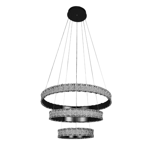 نجف مودرن اسود لون الانارة 3 اضاءات مقاس 230 + 400 + 600 ملم 135 واط