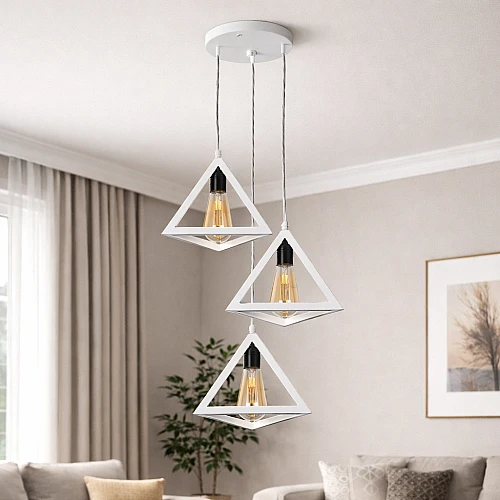 علاقي ثلاثي مودرن ابيض E27*3L