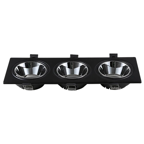 جرم كشاف ثلاثي بلس متحرك حديد المينيوم اسود + فضي مانع للتوهج 7/23 سم