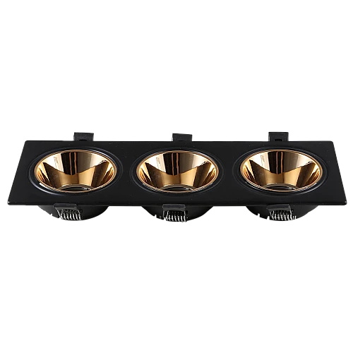 جرم كشاف ثلاثي بلس متحرك حديد المينيوم اسود + ذهبي مانع للتوهج 7/23 سم