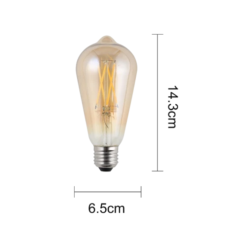  صورة منتج لمبة ليد ديكورية 7 واط شكل كمثرى زجاج ذهبي