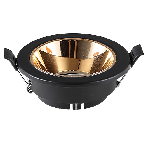 جرم كشاف اسود + ذهبي متحرك مانع للتوهج 7 سم