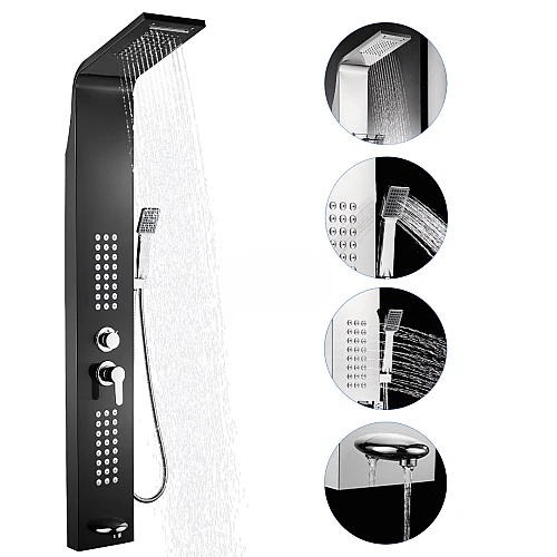 شاور مساج ستانلس ستيل بقاعدة نحاس اسود