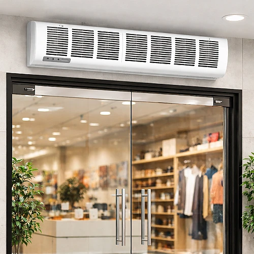 ستارة هوائية Air Curtain غطاء ابيض مقاس 120 سم 160 واط