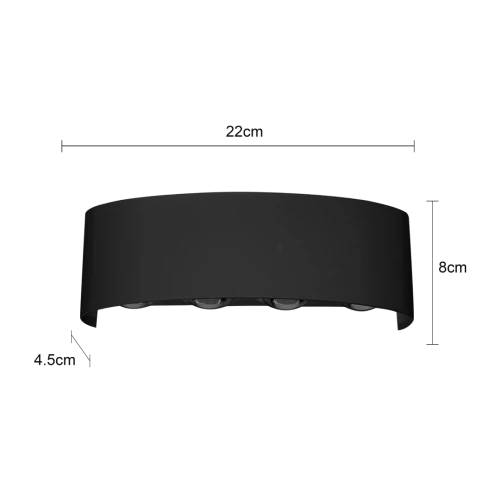 جداري بوابة همر خارجي اسود لون الانارة اصفر رباعي 8عين LED بلاستيك