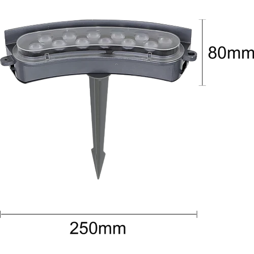 كشاف حديقة غرس رمادي لون الانارة اصفر 12 واط