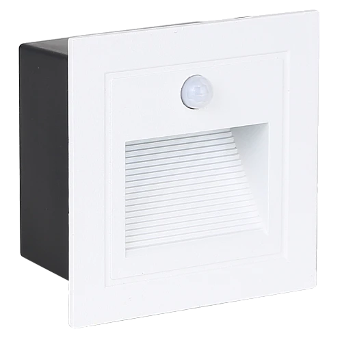 كشاف درج مع حساس حركة لون الانارة اصفر غطاء ابيض مربع دفن 7*7 سم