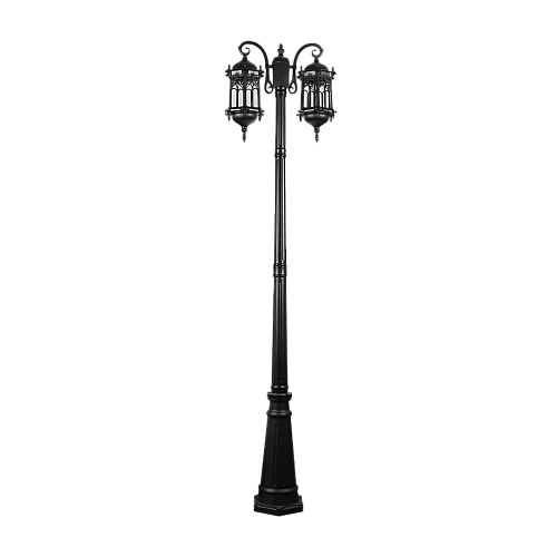 فانوس اسلامي حديقة2 متر و 20 سم مجوز خارجي اسود وسطE27 المينيوم