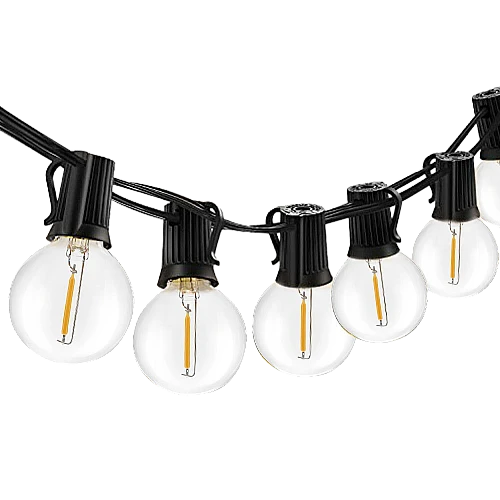 صورة توضيحية لعقد إضاءة اسود 15 متر 50 لمبة E12 LED