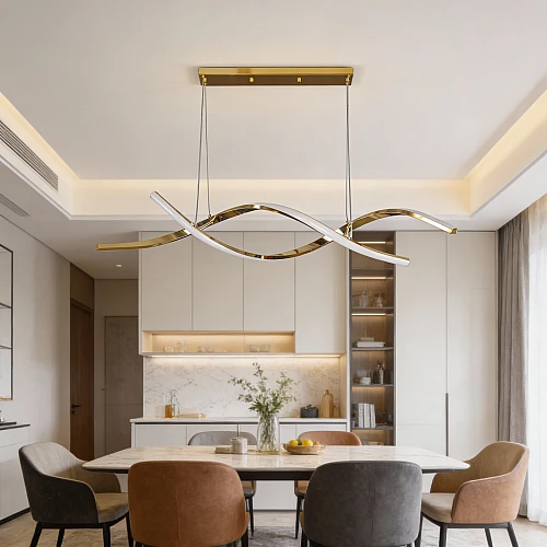 نجف مودرن ذهبي لون الانارة 3 اضاءات 42 واط