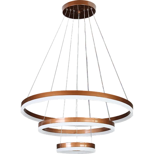 نجف مودرن 3 دور حلقات مقاس 20 + 40 + 60 سم كوفي لون الانارة 3 اضاءات 85 واط