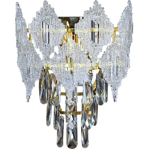 إضاءة جدارية مجوز برو كريستال E14*15 ذهبي 2 لمبة 2 واط