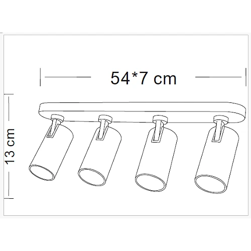 كشاف مجرى رباعي أبيض قاعدة GU10 متحركة