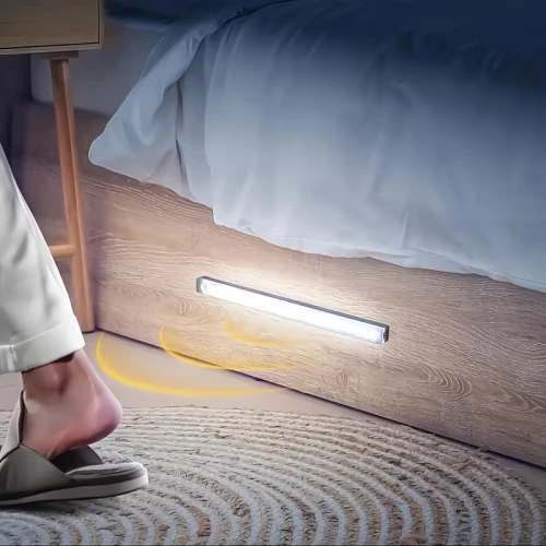  صورة منتج كشاف مسطرة 30 سم لون الانارة اصفر مع حساس تعمل بالبطارية شحن Type-C موديل HU2479SR/3W/WH+WW