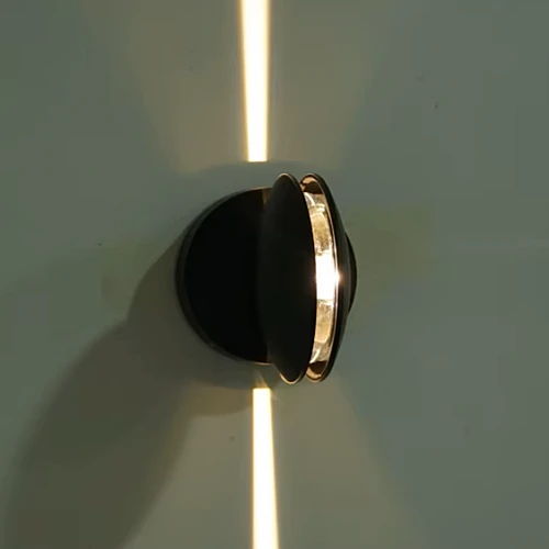  صورة منتج لمبة جدارية خارجية 360° بإضاءة ناعمة ومقاومة للعوامل الخارجية لون الانارة اصفر 6 واط موديل 9587/6W/BK+WW