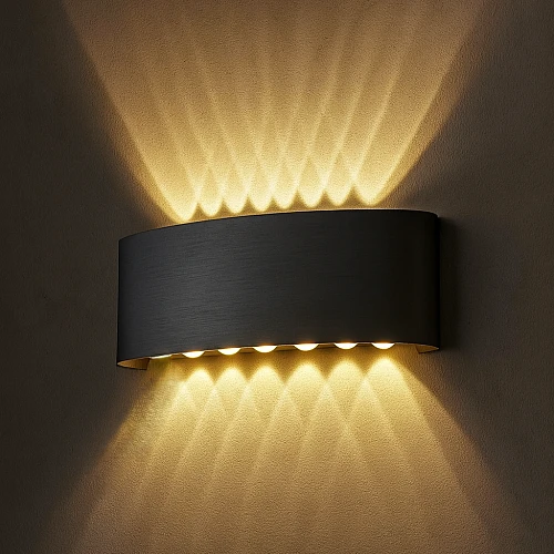 كشاف حائط خارجي لون الانارة اصفر 12 عين 6 فوق و 6 تحت 