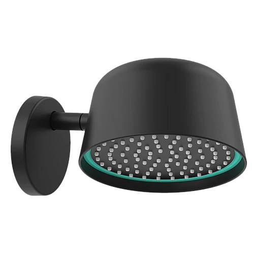 رأس دش مطري اسود LED مع ماسورة جدارية بتصميم مودرن