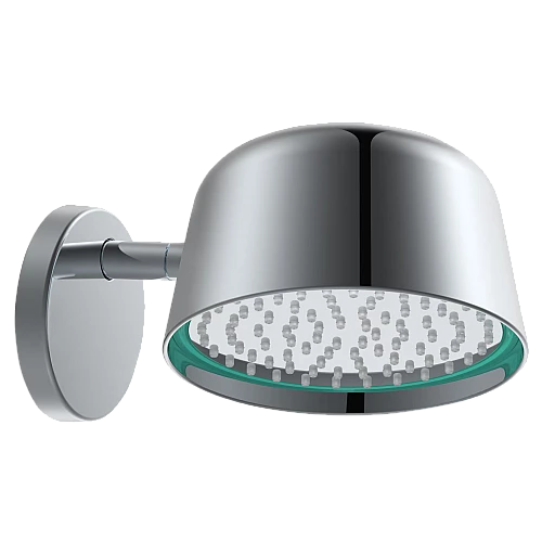رأس دش مطري كروم لامع LED مع ماسورة جدارية فضية