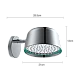 رأس دش مطري كروم لامع LED مع ماسورة جدارية فضية