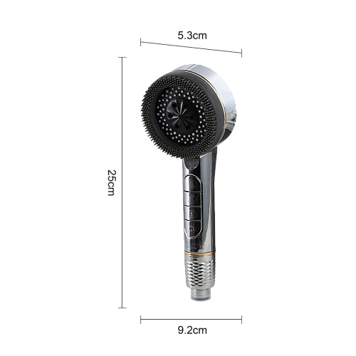 رأس دش مودرن فضي كروم بفلتر لتنقية المياه