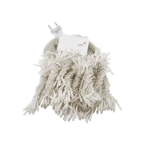 صورة لستارة إضاءة LED صفراء دافئة تعمل بالكهرباء، مناسبة لديكور المنزل والحفلات