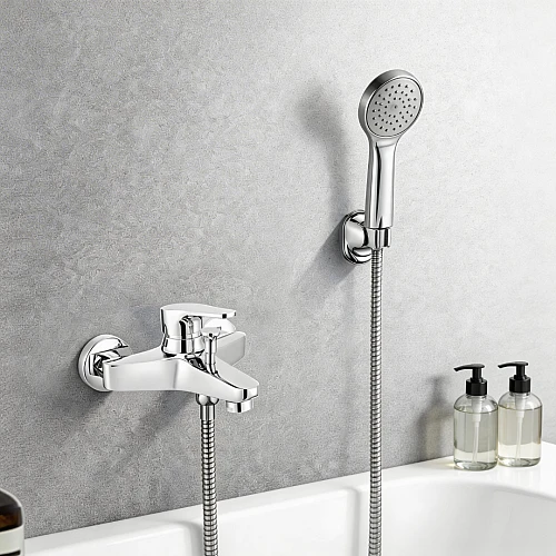 خلاط دش زنك مع سماعة بيضاوي طقم كروم