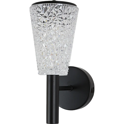 إضاءة جدارية مفرد اسود لون الانارة 3اضاءات قزاز ثلجي 5 واط