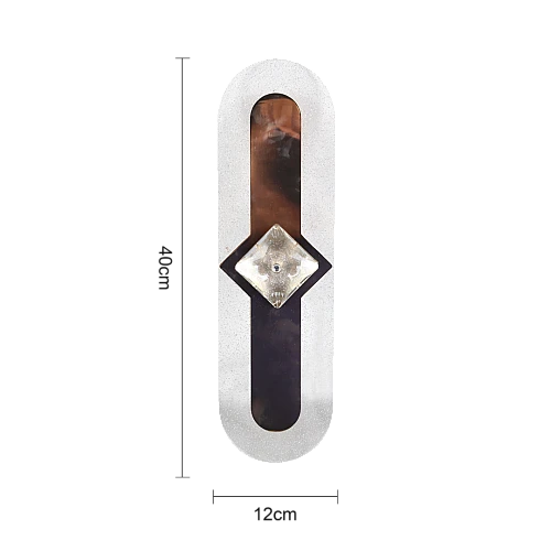 اضاءة جدارية بيضاوي كريستال ذهبي لون الانارة 3 اضاءات مقاس 40 سم 9 واط