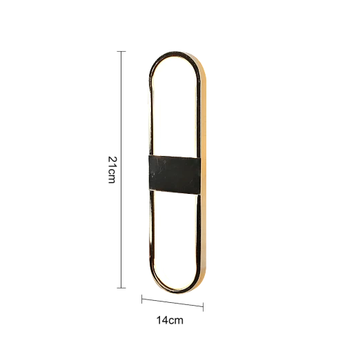 اضاءة جدارية بيضاوي سادة ذهبي لون الانارة 3 اضاءات مقاس 39 سم 12 واط