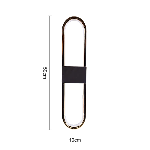 اضاءة جدارية بيضاوي سادة ذهبي لون الانارة 3 اضاءات مقاس 59 سم 15 واط