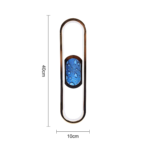 اضاءة جدارية بيضاوي ذهبي لون الانارة 3 اضاءات مقاس 40 سم 15 واط