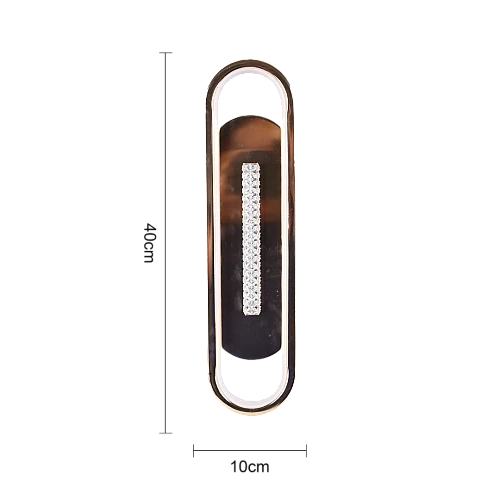 اضاءة جدارية بيضاوي + كريستال ذهبي لون الانارة 3 اضاءات مقاس 40 سم 15 واط