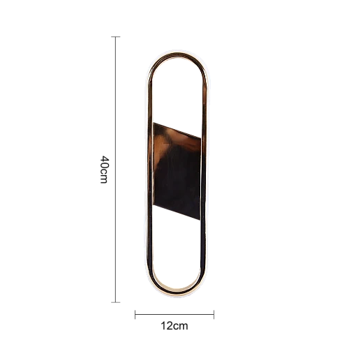 اضاءة جدارية بيضاوي سادة ذهبي لون الانارة 3 اضاءات مقاس 40 سم 12 واط