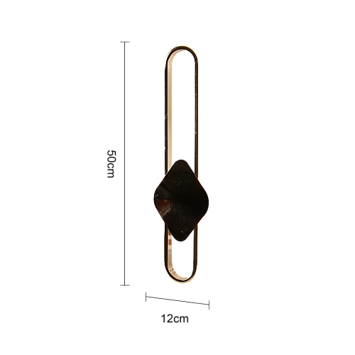 اضاءة جدارية بيضاوي سادة ذهبي لون الانارة 3 اضاءات مقاس 50 سم 15 واط