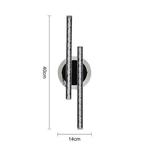 اضاءة جدارية مدور + مسطرتين اسود لون الانارة 3 اضاءات مقاس 40 سم 9 واط