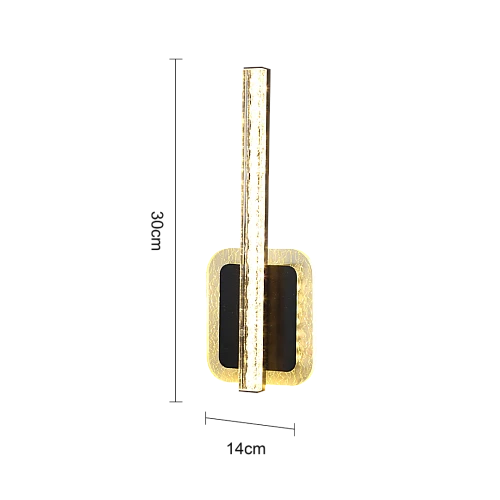 اضاءة جدارية مستطيل + مسطرة اسود لون الانارة 3 اضاءات مقاس 30 سم 5 واط