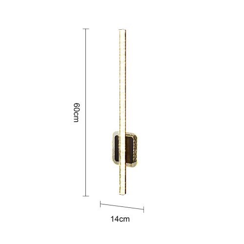 اضاءة جدارية مستطيل + مسطرة اسود لون الانارة 3 اضاءات مقاس 60 سم 9 واط