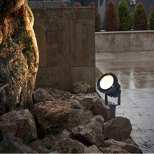 إضاءة ارضية ممتازة مع كشاف انارة حدائق غرس متحرك لمعة الليل لون الاضاءة اصفر مريح للعين مع مقاومة للعوامل الخارجية 10 واط