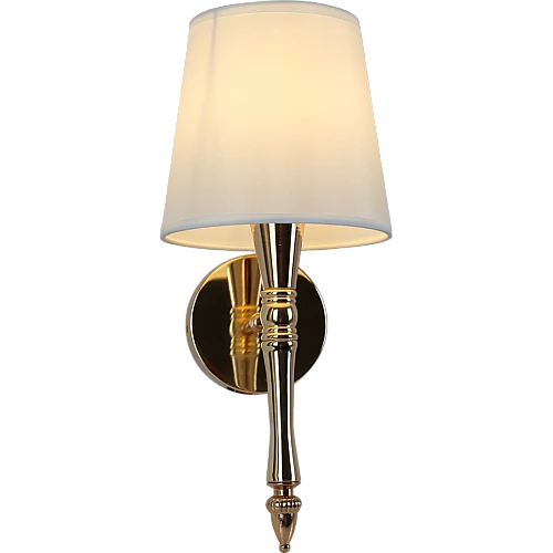إضاءة جدارية مفرد ذهبي + طربوش ابيض E14*1