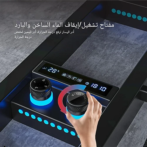 شاور مساج ديجيتال أسود بـ 5 وظائف وشاشة حرارة