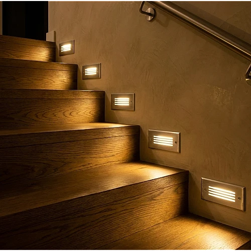 اضاءة درج ولمبة درج لون الانارة أصفر شكل شرائح مستطيل صغير 3 واط اضائة درج فريدة من نوعها