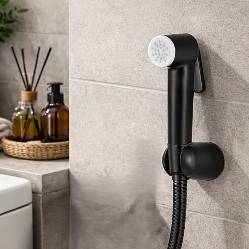 شطاف مع هوز ستيل 120 سم موديل G دائري اسود