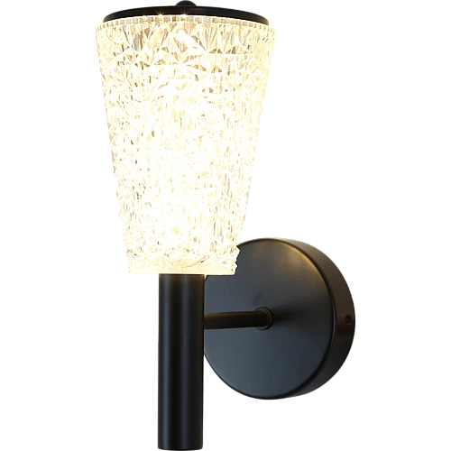 إضاءة جدارية مفرد اسود لون الانارة 3اضاءات قزاز ثلجي 5 واط